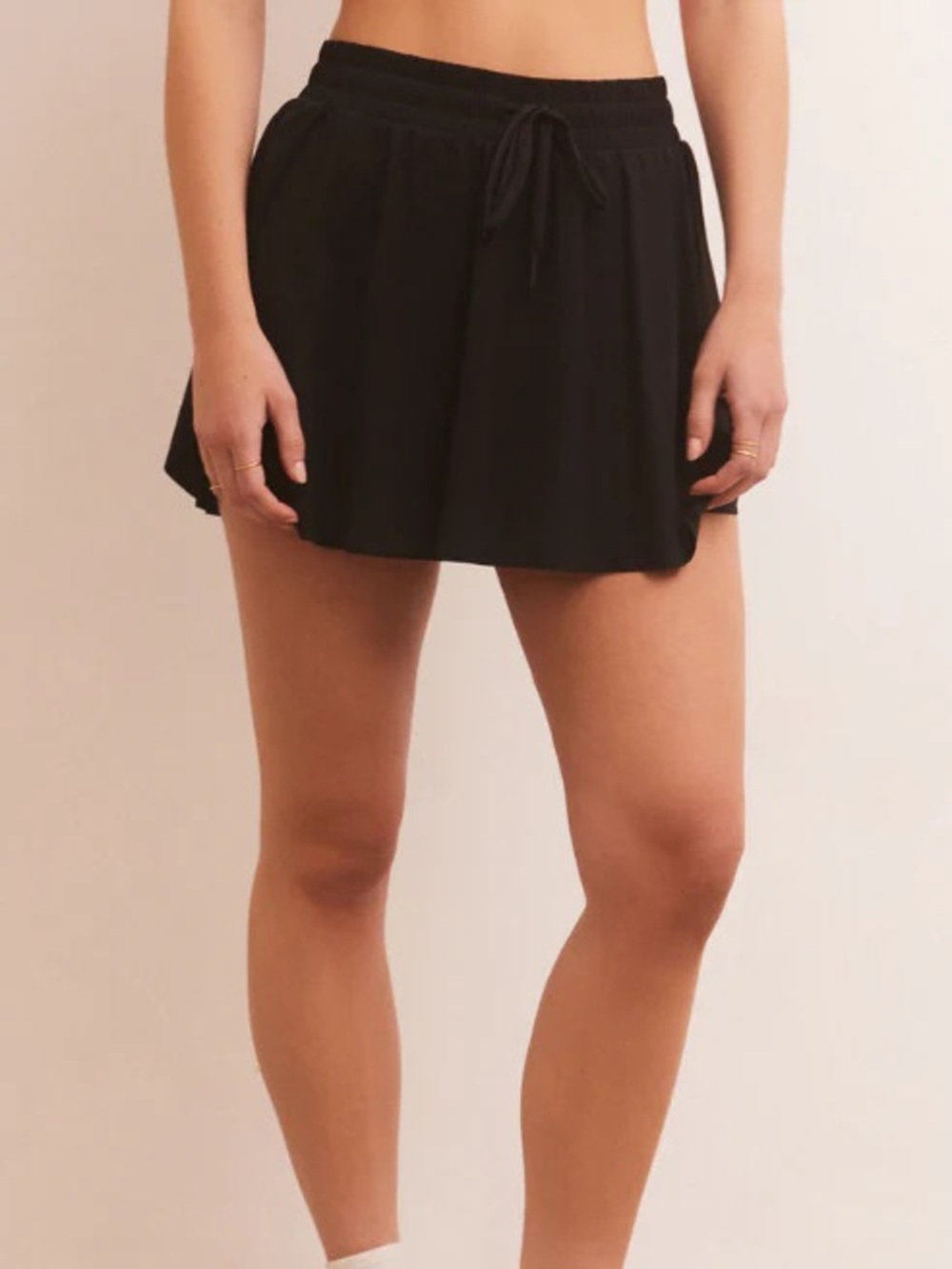 Z Supply - Women's Black Drawstring Skort with Relaxed Fit
